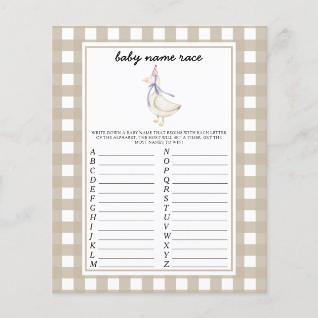 Little Goose - Baby name race game (Front)