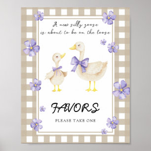 Little Goose Baby shower Favors Poster