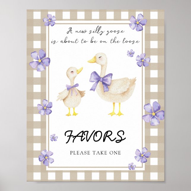 Little Goose Baby shower Favours Poster (Front)