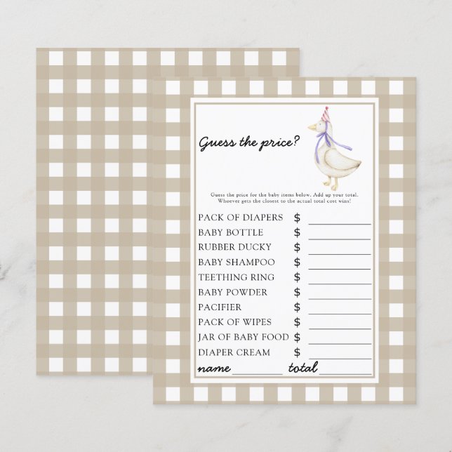 Little goose - Guess the price! Game (Front/Back)