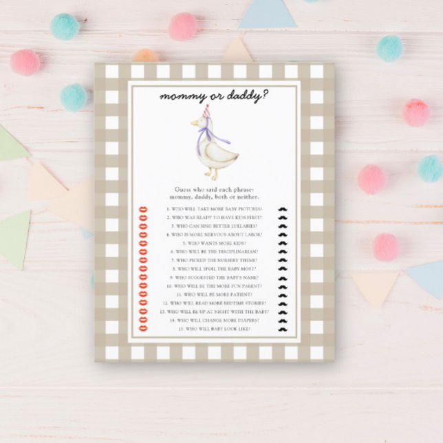 Little goose - mummy or daddy baby shower game (Creator Uploaded)