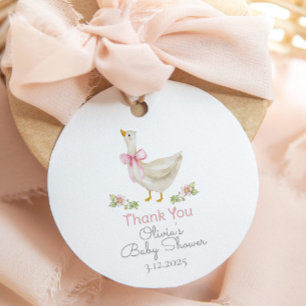 Little Goose Pink Baby girl Shower Thank you Favour Tags