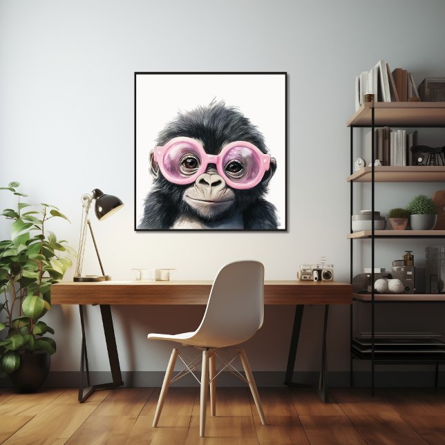 Little Gorilla with Pink Glasses Poster (Creator Uploaded)