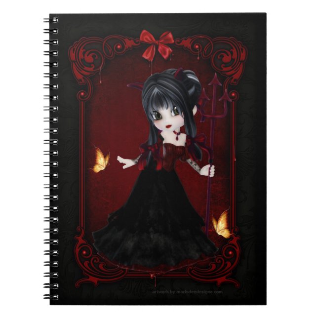 Little Goth Devil Girl Design 1 Note Book (Front)
