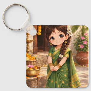 Little Grace in Green Key Ring