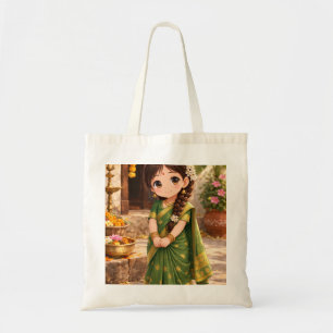 Little Grace in Green Tote Bag