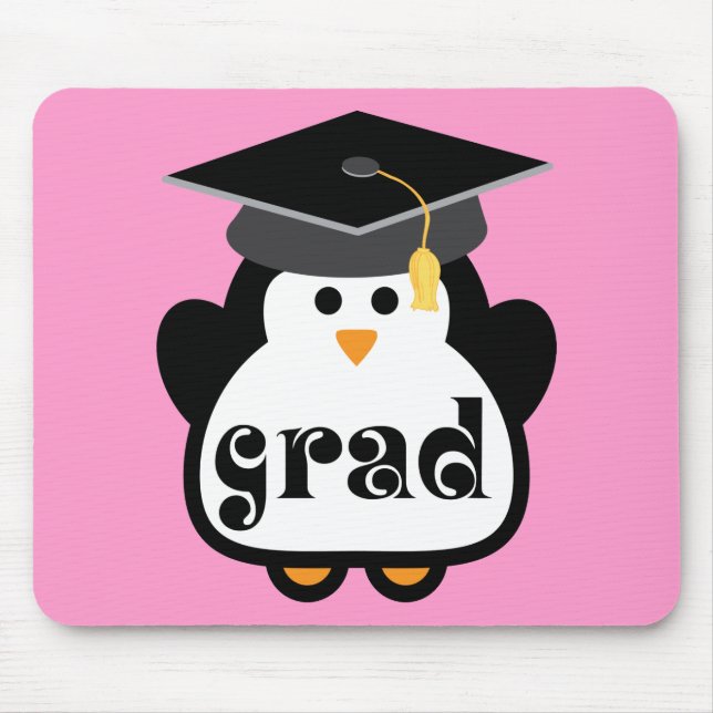 Little Grad Penguin Graduation Gift Mouse Mat (Front)
