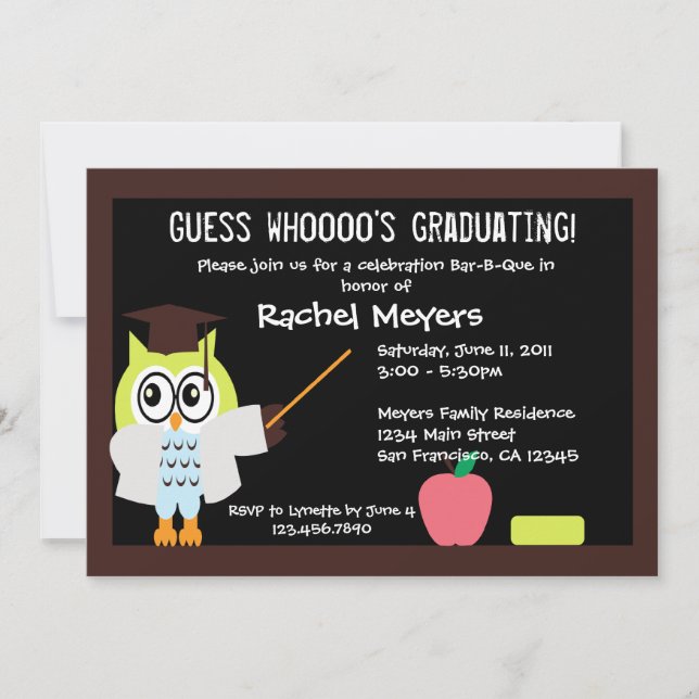 Little Graduate Owl Invite (Front)