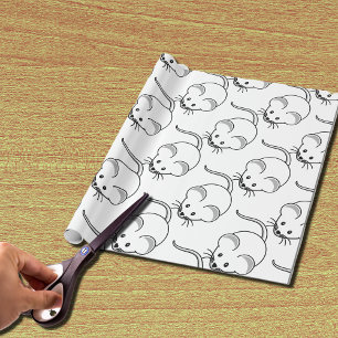 Little graphic mice wrapping paper