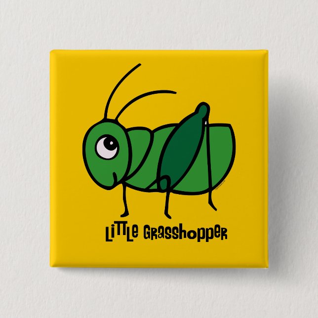 Little Grasshopper 15 Cm Square Badge (Front)