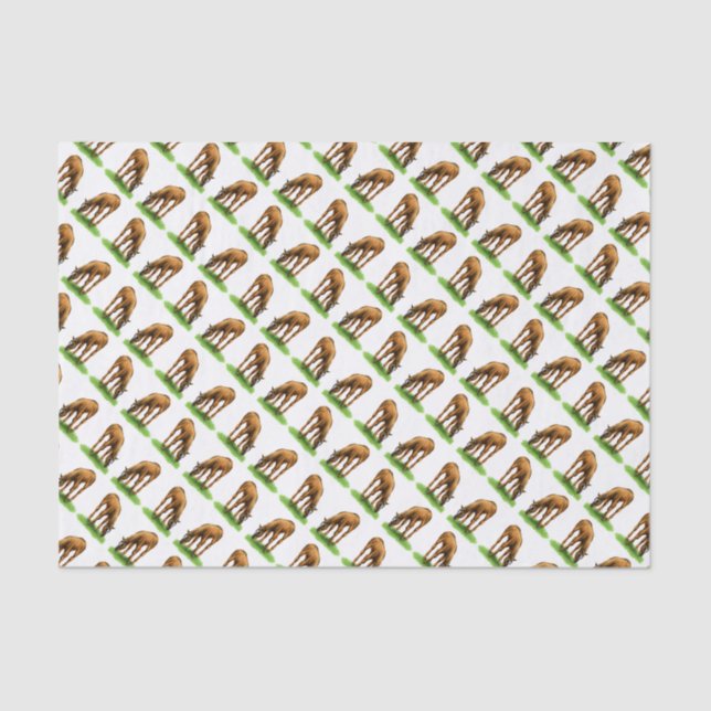 Little Grazing Horse Foal Tissue Paper (Front)