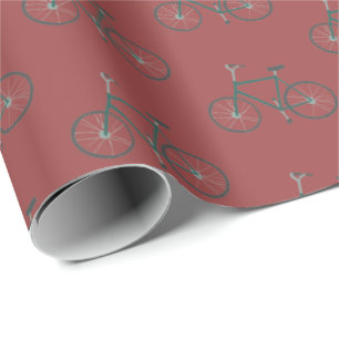 Little Green Bicycles Pattern Xmas Gift Wrap