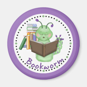 Little Green Bookworm Magnet
