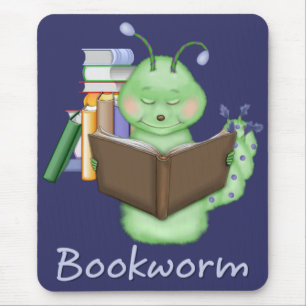 Little Green Bookworm Mouse Mat