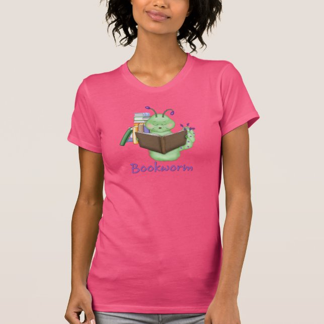 Little Green Bookworm T-Shirt (Front)