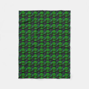 Little green Devil - Abstract pattern in Retrolook Fleece Blanket