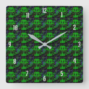 Little green Devil Square Wall Clock
