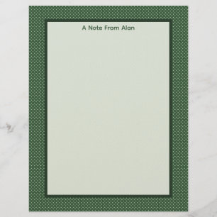 Little Green Diamonds Stationery Paper Custom Letterhead