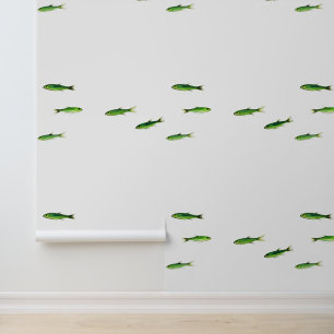 Little Green Fish  Nautical Wallpaper