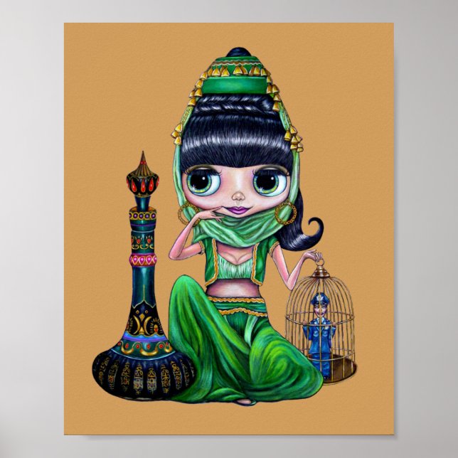 Little Green Genie Belly Dancer Girl Poster (Front)