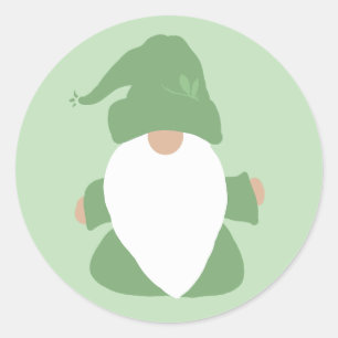 Little Green Gnome Classic Round Sticker