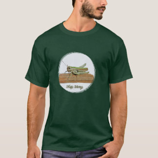 Little Green Grasshopper Cartoon T-Shirt