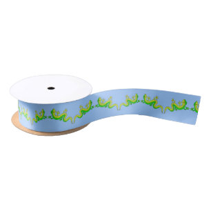 little green lizard satin ribbon