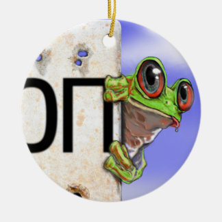 Little Green Tree Frog Ceramic Tree Decoration