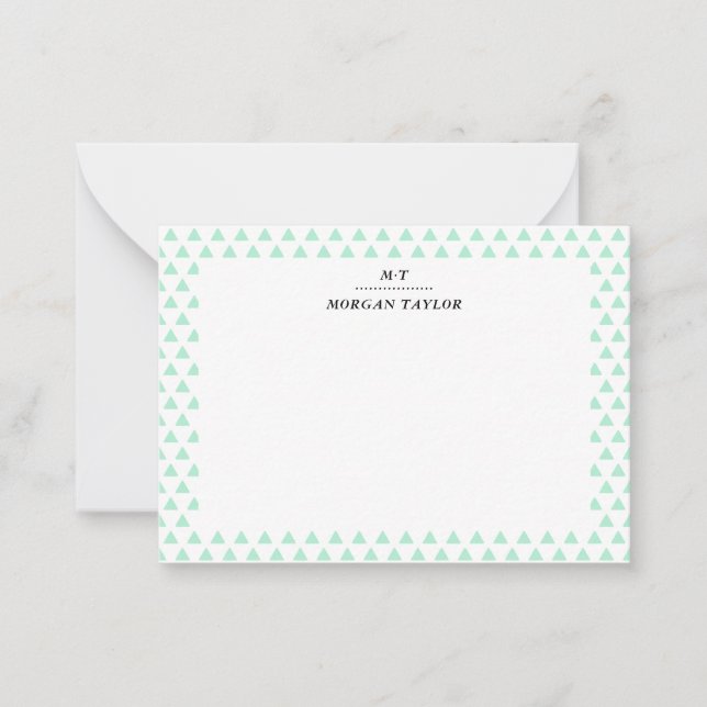 Little Green Triangles Personalised Note Cards (Front)