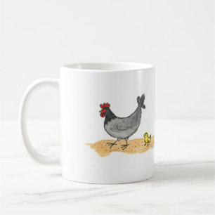 Little Grey Hen and Chick Coffee Mug