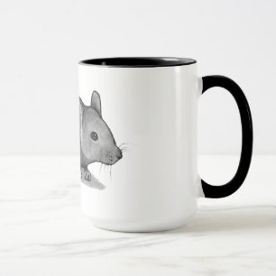 Little Grey Mouse In Pencil: Realism Art Mug