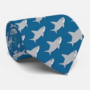 Little Grey Shark Cartoon Novelty Tie