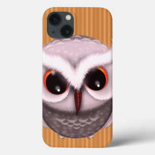 Little Grumpy Horned Owl Illustration iPhone 13 Case