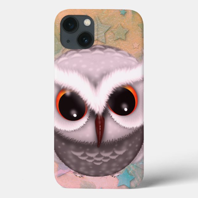 Little Grumpy Horned Owl Illustration Case-Mate iPhone Case (Back)