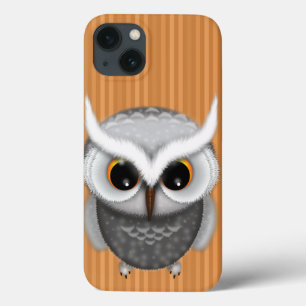 Little Grumpy Owl Illustration iPhone 13 Case