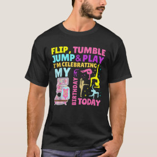 Little Gymnast Girl 5th Birthday Gymnastics Themed T-Shirt