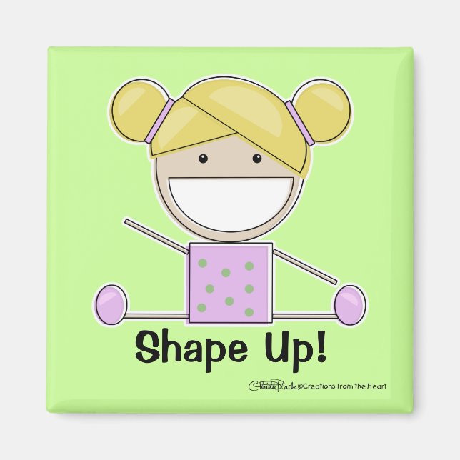 Little Gymnast Girl-Shape Up Magnet (Front)