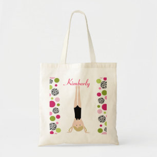 Little Gymnast in Pink and Green Tote Bag