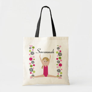 Little Gymnast in Pink and Green Tote Bag