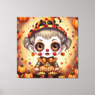 Little Halloween Clown 2 Canvas Print