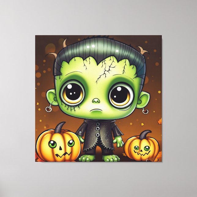 Little Halloween Frankenstein  Canvas Print (Front)
