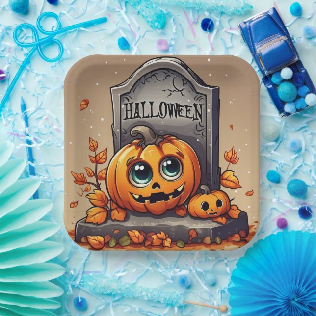 Little Halloween Gravestone Paper Plate (Party)