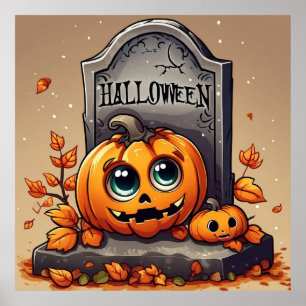 Little Halloween Gravestone Poster