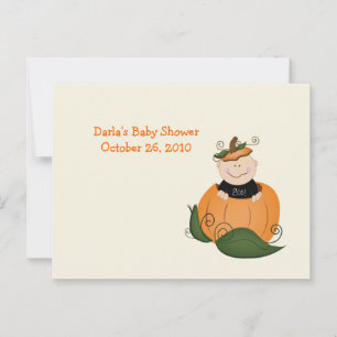 Little Halloween Pumpkin Baby Shower Advice Cards