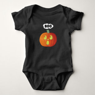 Little Halloween Pumpkin Boo Baby Bodysuit