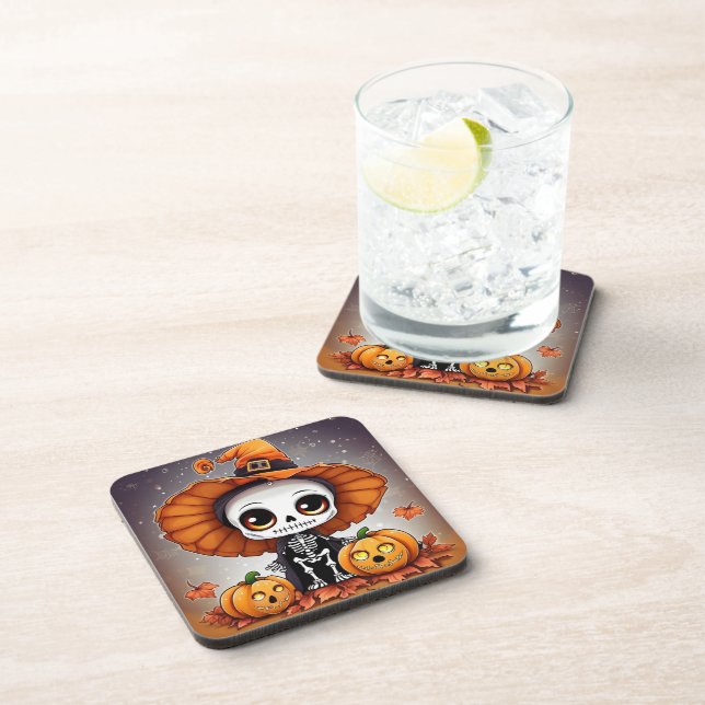 Little Halloween Skeleton  2 Coaster (Right Side)