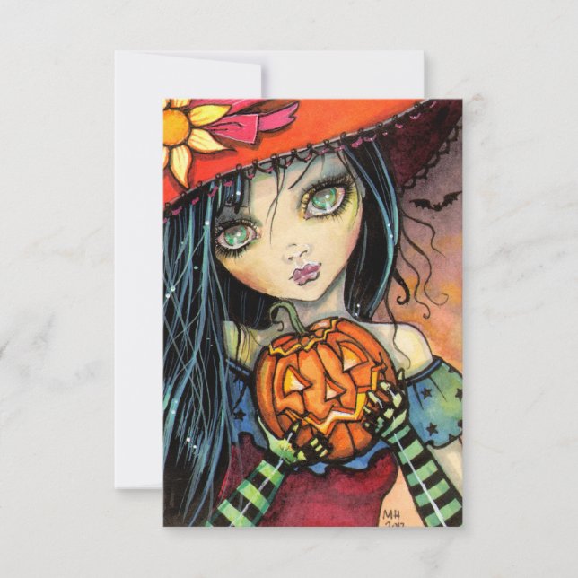 Little Halloween Witch  Halloween Postcards (Front)