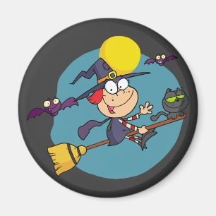Little Halloween Witch Magnet