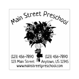 Little Hands School Teacher Floral Flower Bouquet Rubber Stamp