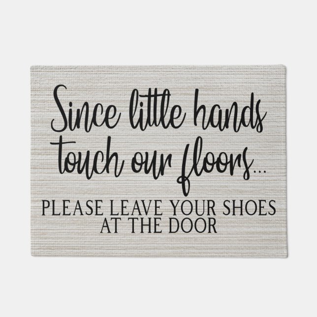 Little Hands Touch Floors Shoes at the Door Doormat (Front)